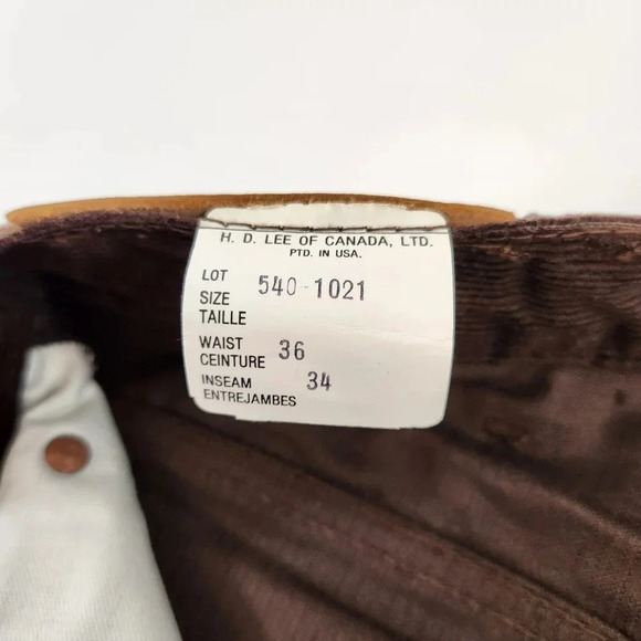 Brown  Lee Riders Boot Cut Corduroy Men's Pants 36x34 - Picture 5 of 15